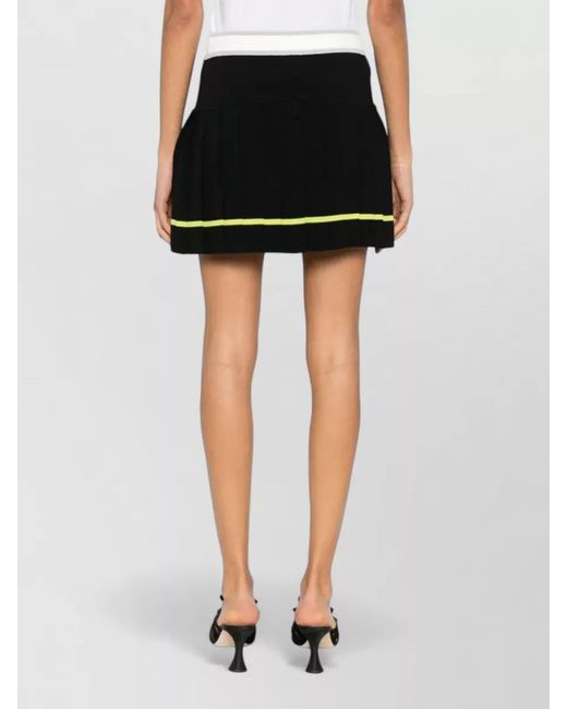 Casablanca Black Short Skirt Pleated Design Ribbed Waistband Trim