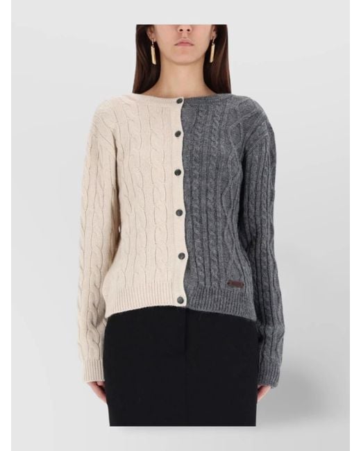 Moschino Gray Two-Tone Cardigan