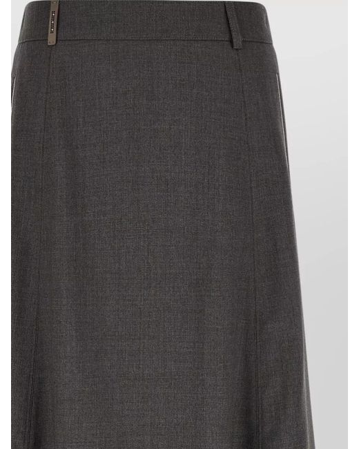 Peserico Gray A Line Skirt Belt Loops Side Pockets