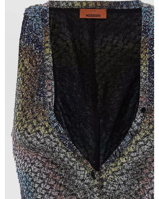 Missoni Black Zigzag Swimsuit One Piece Button Detail