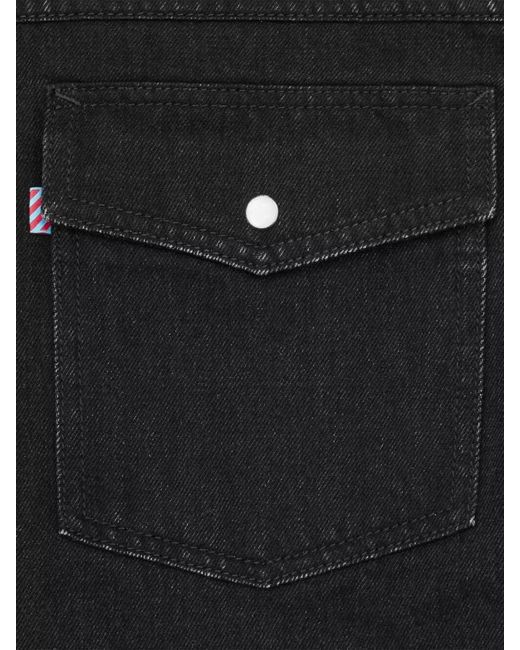 ICECREAM Black Running Dog Denim Shirt Chest Pockets for men