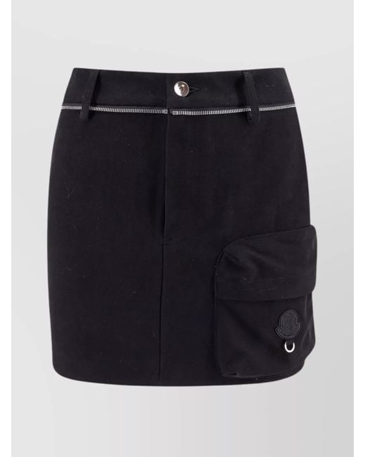 Moncler Genius Blue Cotton Fitted Skirt
