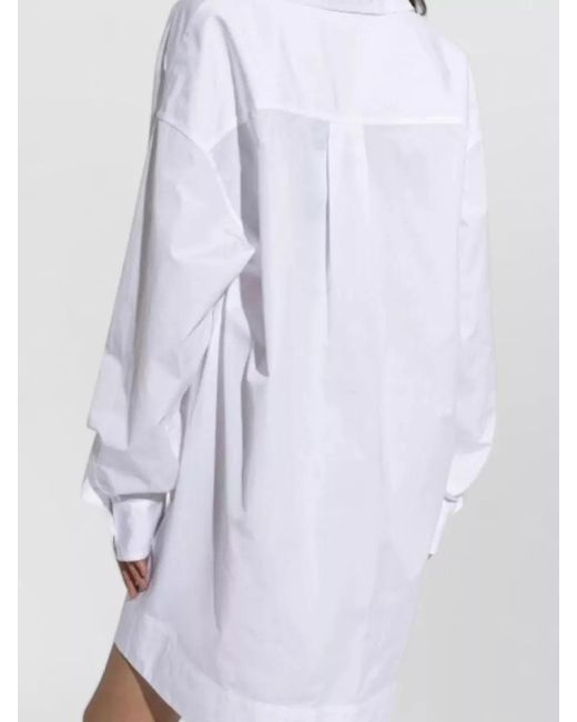 DSquared² White Long Sleeve Dress Button Cuffs Pockets