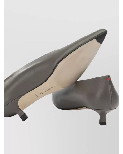 Aeyde Gray Clara 35Mm Pointed Toe Kitten Heel Pumps
