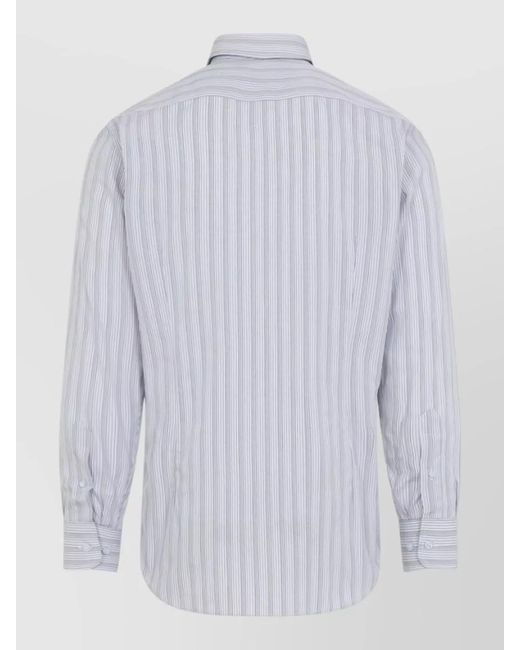 Etro White Striped Cotton Regular-Fit Shirt for men