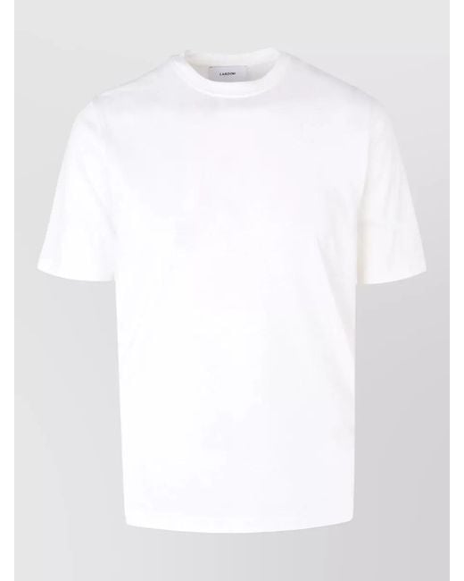 Lardini White Silk Blend Crew Neck T-Shirt for men