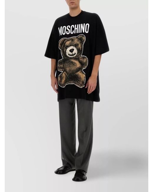 Moschino Black Cotton Teddy Bear T-Shirt for men