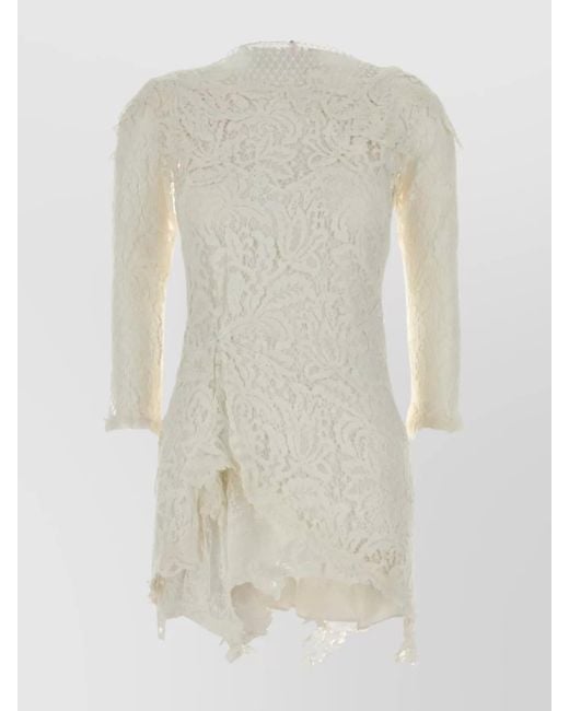 Isabel Marant White Rubiana Lace Dress Asymmetric Hem