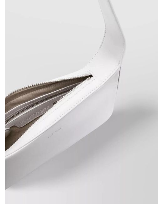 Courreges White One Racer Leather Shoulder Bag