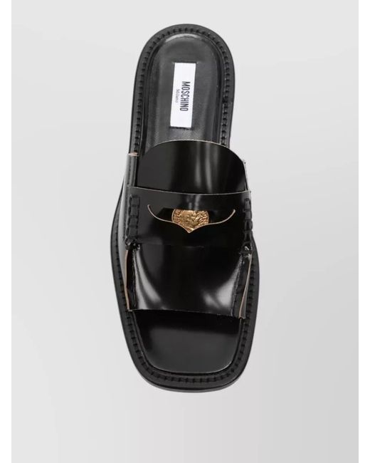 Moschino Multicolor Slides Open Toe Flat Sole Tone