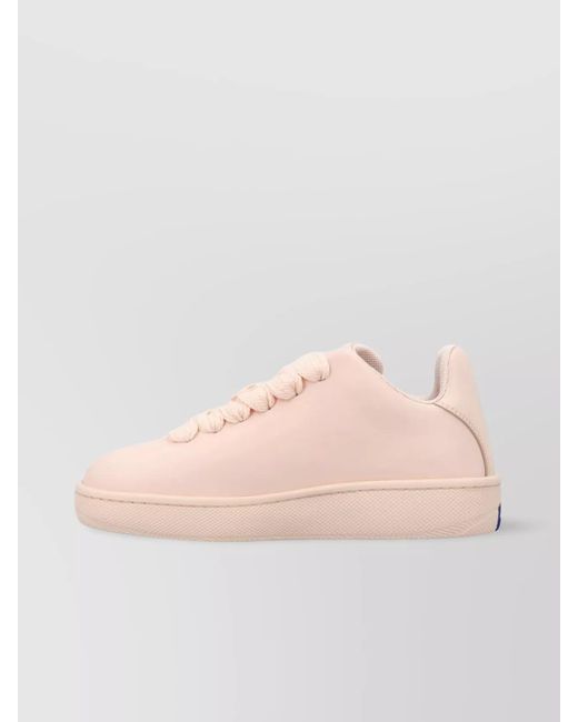 Burberry Pink Leather Low-Top Sneakers