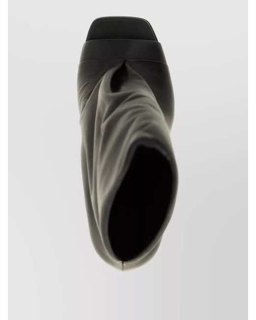 Rick Owens White Cantilever Strutter Boots High Shaft Peep Toe