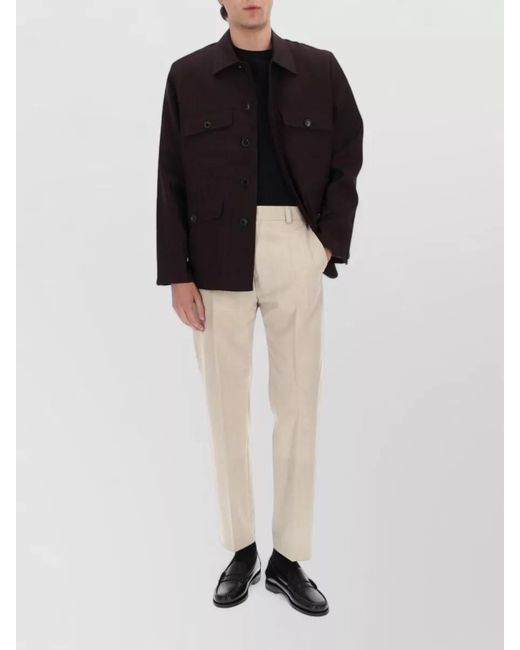 Paul Smith Brown Linen Single-Breasted Coat for men