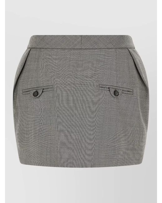 Magda Butrym Gray Wool Mini Skirt