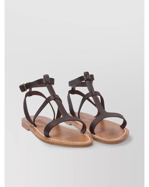 K. Jacques Metallic Leather Sandals