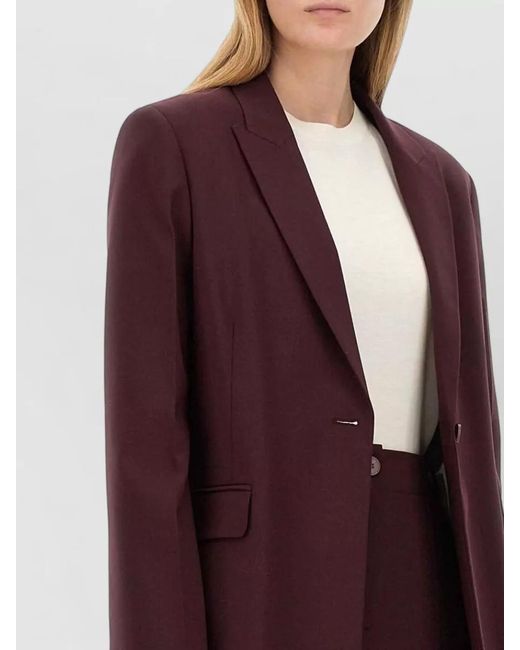 Alysi Red Regular Fit Jacket Front Pockets Lapels