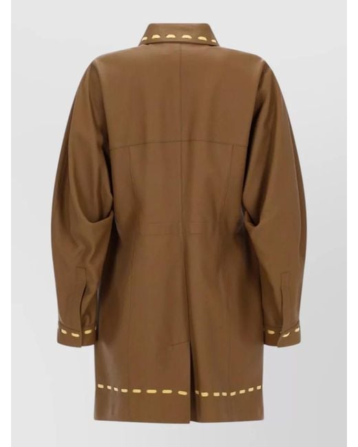 Fendi Natural Leather Coat