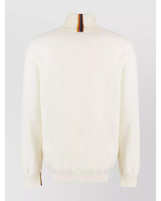 Paul Smith White Cashmere Turtleneck Jumper for men