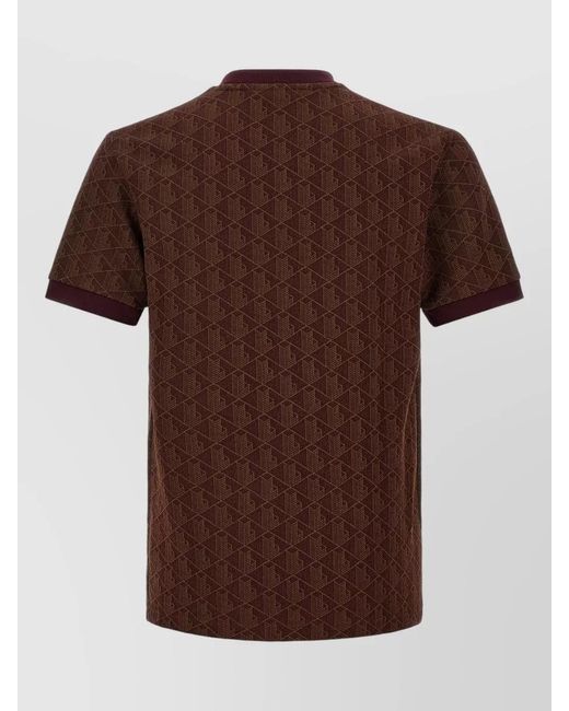 Lacoste Brown Jacquard Polo Shirt for men