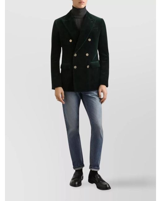 Dolce & Gabbana Blue Distressed Cotton Straight-Leg Jeans for men