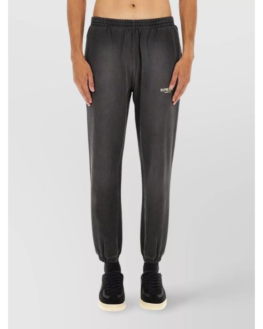 Represent Black Comfortable Trousers Elastic Waistband for men