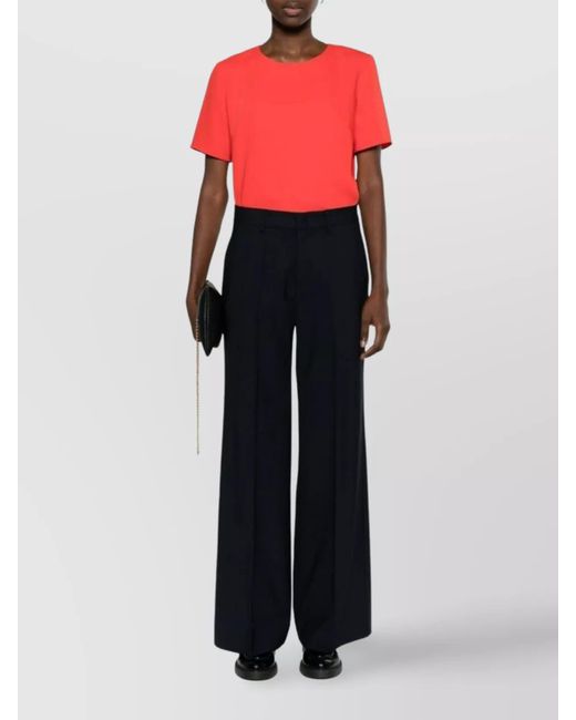 P.A.R.O.S.H. Blue High-Rise Wide-Leg Trousers