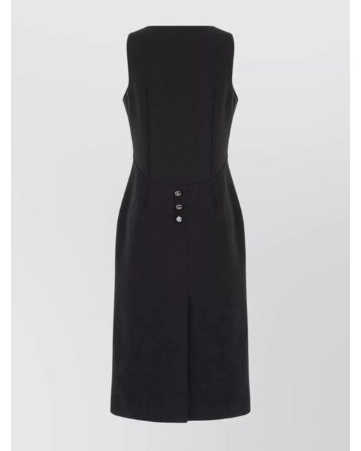 Gucci Black Cotton Knee-Length Dress