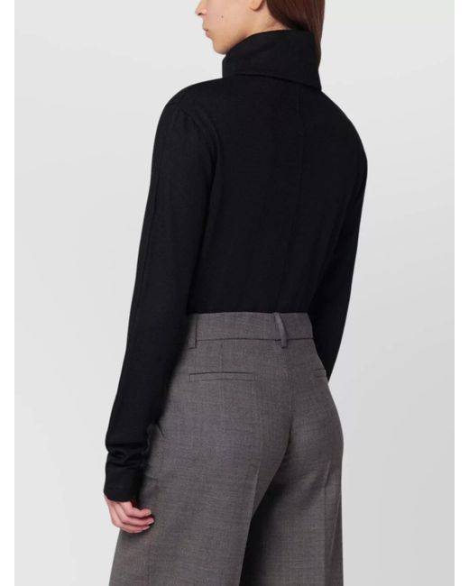 Entire studios Black Wool Zip Collar Shirt