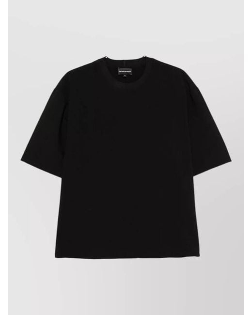 Emporio Armani Black Short Sleeve Crew Neck Regular Fit Shirt for men