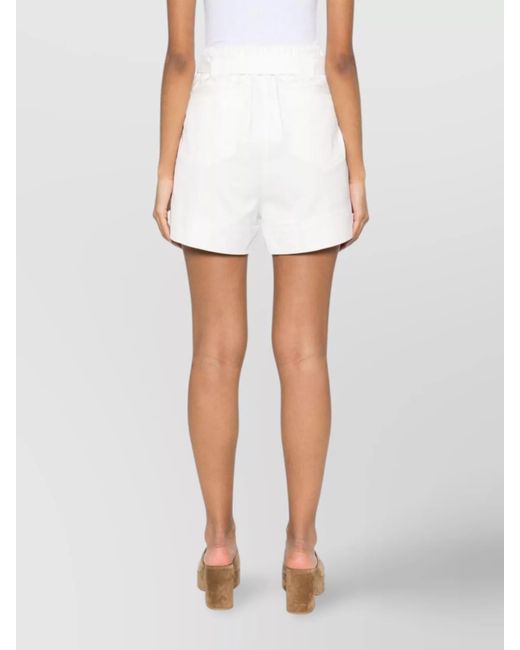 IRO White Cotton Blend Tailored Shorts