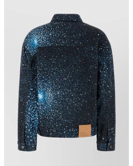 GIUSEPPE DI MORABITO Blue Printed Denim Jacket