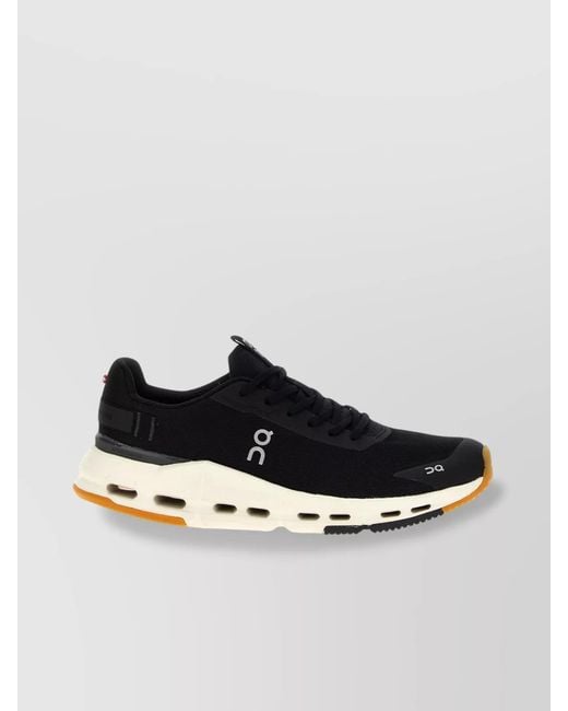On Shoes Black Mesh Low-Top Sneakers for men