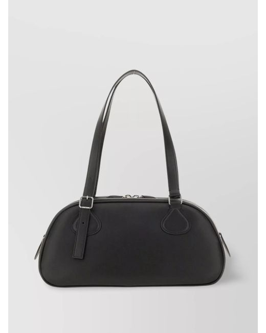 Courreges Black Leather Shoulder Bag
