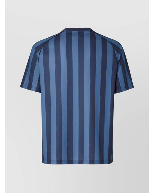 Fendi Blue Printed V-Neck Short-Sleeve T-Shirt for men