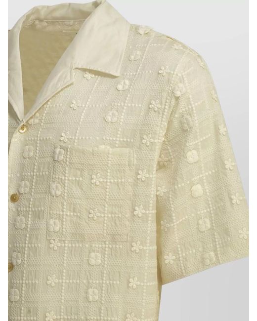 NN07 Natural Ben Short Sleeve Collared Textured Shirt for men