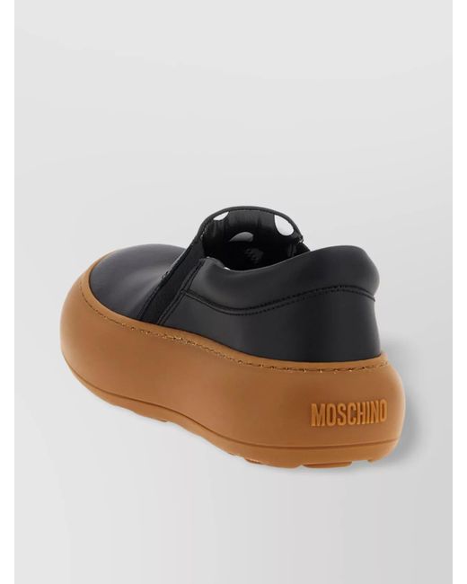 Moschino Multicolor Leather Slip-On Sneakers