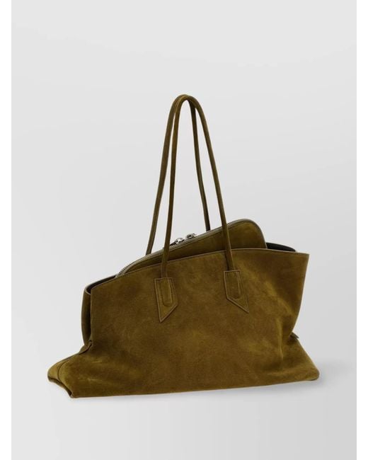 The Attico Green Medium Leather Tote Bag
