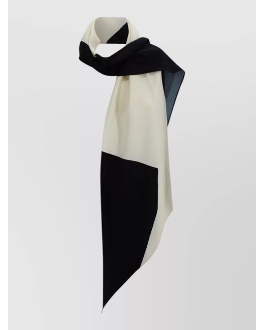 Alberta Ferretti Black Geometric Color Block Lightweight Scarf Rectangle