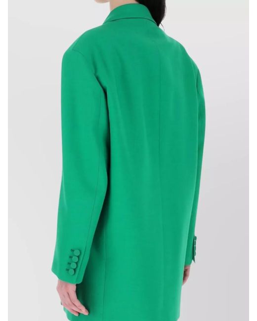 Valentino Garavani Green Silk Oversized Double-Breasted Blazer