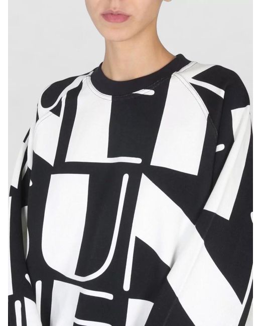 Sunnei Black Logo Knit Crew Neck Long Sleeve Sweatshirt