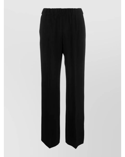 Alberto Biani Black High Waist Flared Pants Tailored Cut Layered