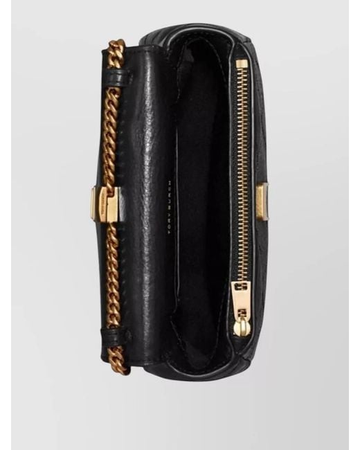 Tory Burch Black Charlie Quilted Top Handle Chain Bag
