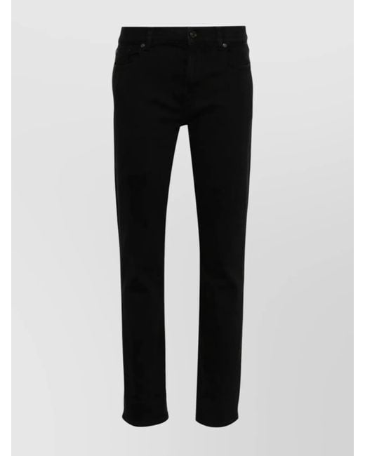 7 For All Mankind Black Mid Rise Relaxed Skinny Jeans