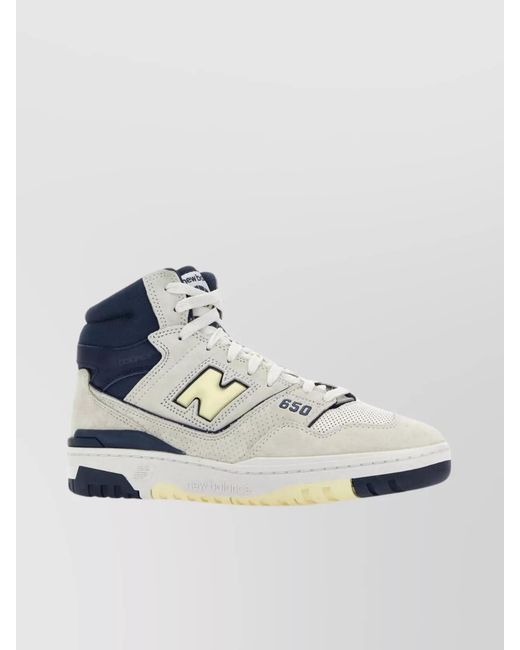 New Balance Blue High-Top Leather And Suede Sneakers
