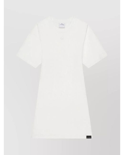 Courreges White Cotton A-Line Mini Dress