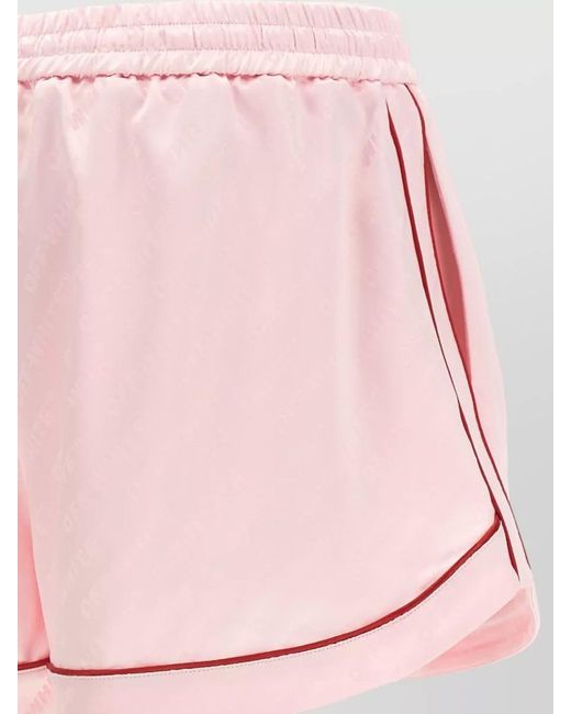 Off-White c/o Virgil Abloh Pink Jacquard Satin Short Shorts