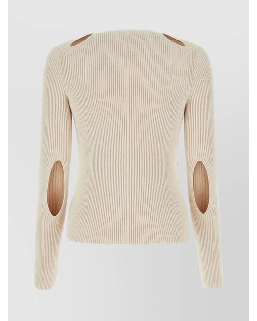 Fendi Natural Ribbed Cotton Slim-Fit Cardigan