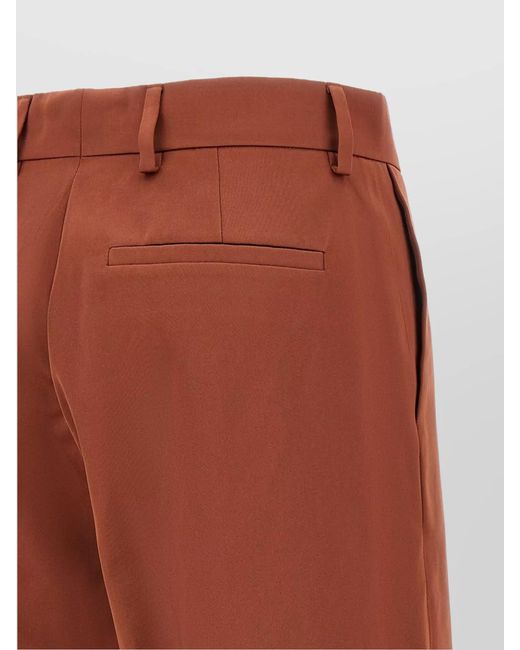 Dries Van Noten Red Silk Wide-Leg Trousers