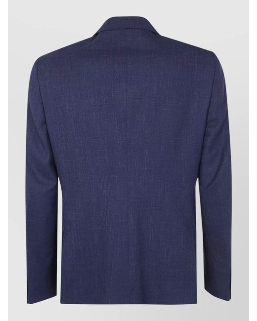 Zegna Blue Tailoring Suit Flat Front Trousers Notch Lapel for men