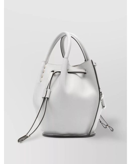 Tod's White Bucket Mini Leather Bucket Bag